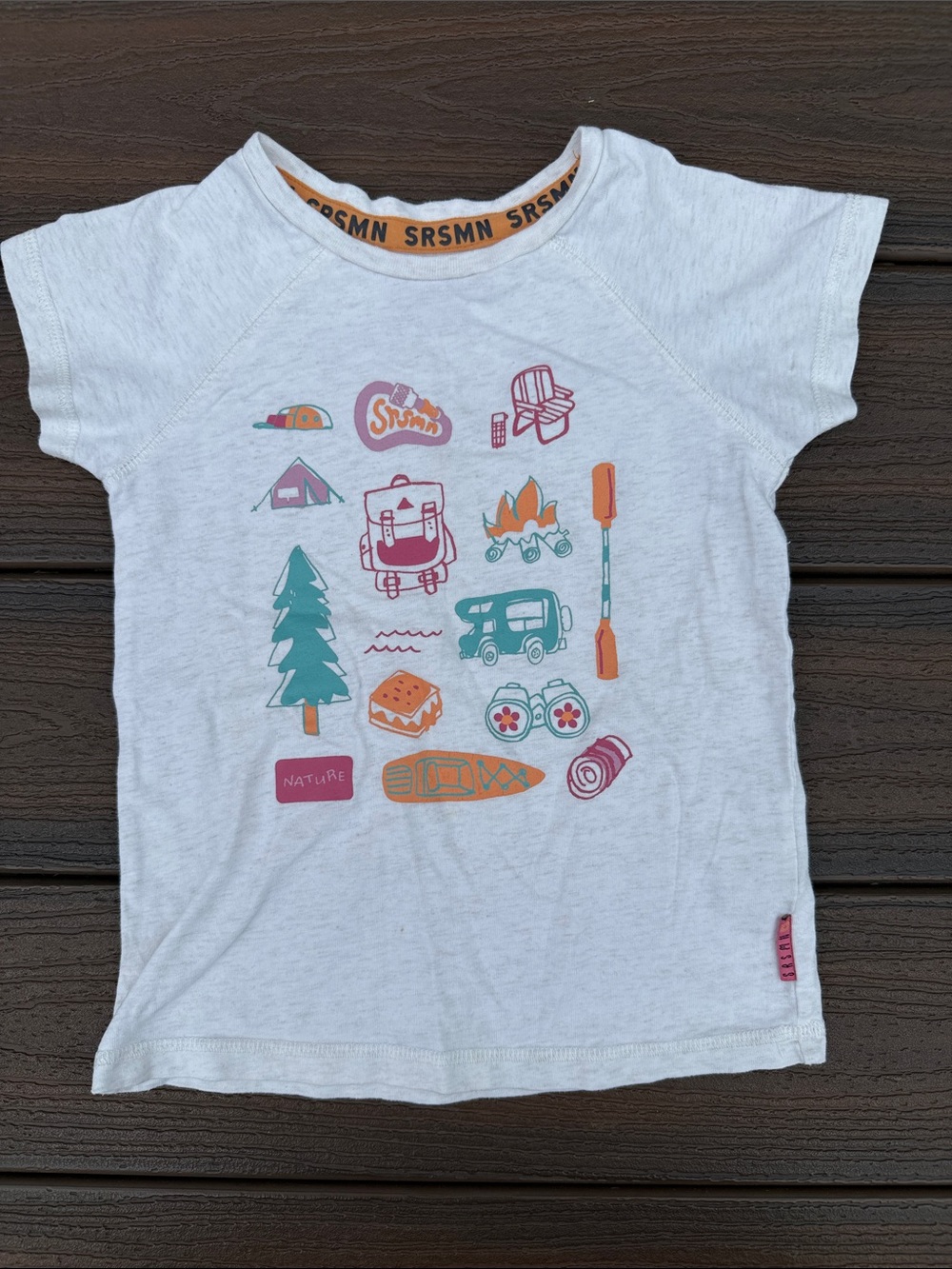 Kids' White Short-Sleeve Camping Graphic Tee